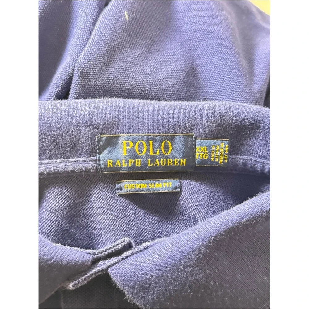 Polo by Ralph Lauren XXL Men's Custom Slim Fit Polo Shirt‎ - Blue